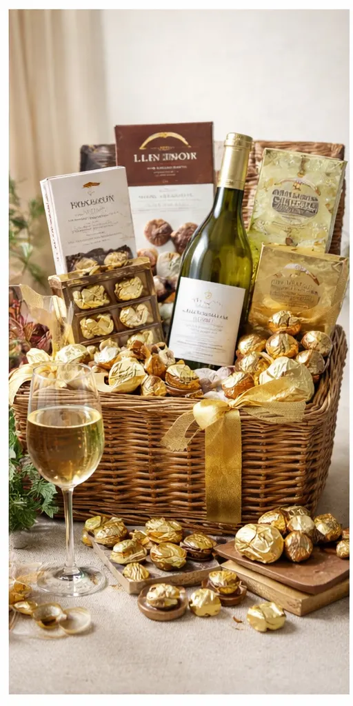 White wine and chocolate hamper