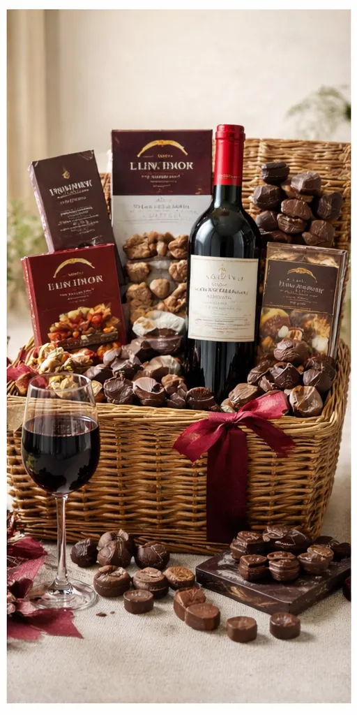 Red wine and chocolate hamper